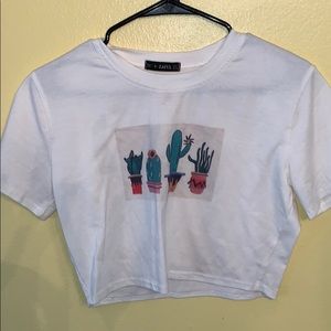 cropped cactus t shirt